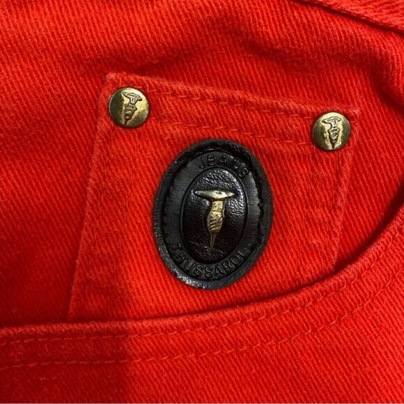 Number One Trussardi Vintage Bright Red Jeans - Picture 5 of 8